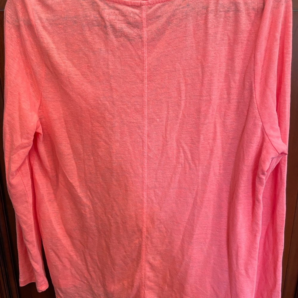 GAP Coral Linen Blend Top L